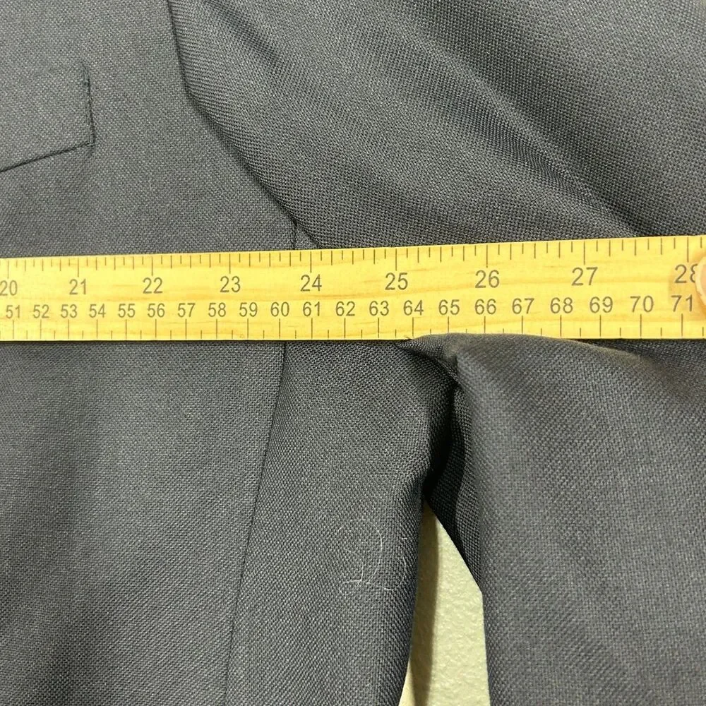 Stafford Essentials Sport Coat Mens 48 Regular Navy Wool Blend Two Button